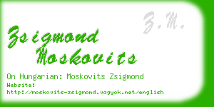 zsigmond moskovits business card